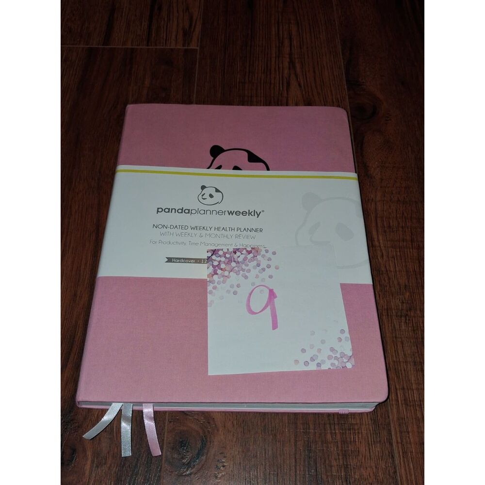 12 Month Unused Panda Planner Mental Health Weekly in Pink 8.5 x 11" Planner